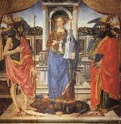 Cosimo Rosselli St.Barbara between SS.John the Baptist and Matthew oil painting